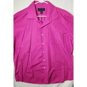 Alexander Julian Men's Classic Dress Shirt Pink Solid Pocket 17-17.5 34/35
